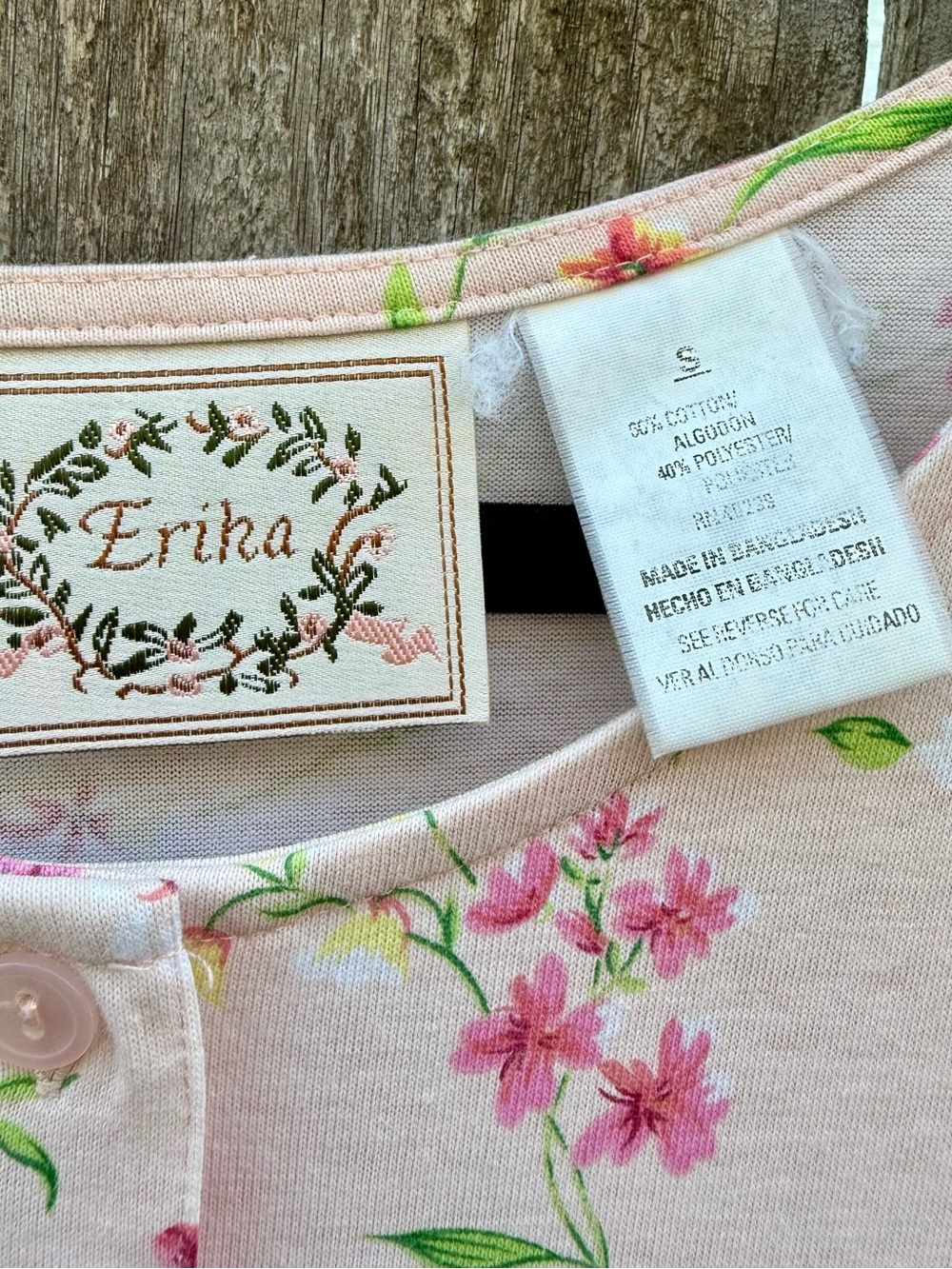 90s Erika Pink Floral Cottagecore Button Maxi Dress Sz. Small - Picture 4 of 5